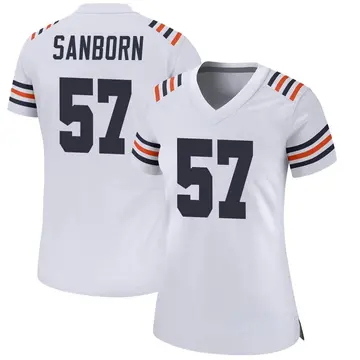 Jack Sanborn Men's Nike White Chicago Bears Custom Game Jersey Size: Extra Large