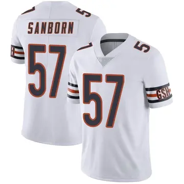 Jack Sanborn Men's Nike White Chicago Bears Custom Game Jersey Size: Extra Large